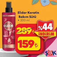 ELİDOR KERATİN BAKIM SÜTÜ 200 ML fiyat ve kampanya bilgisi